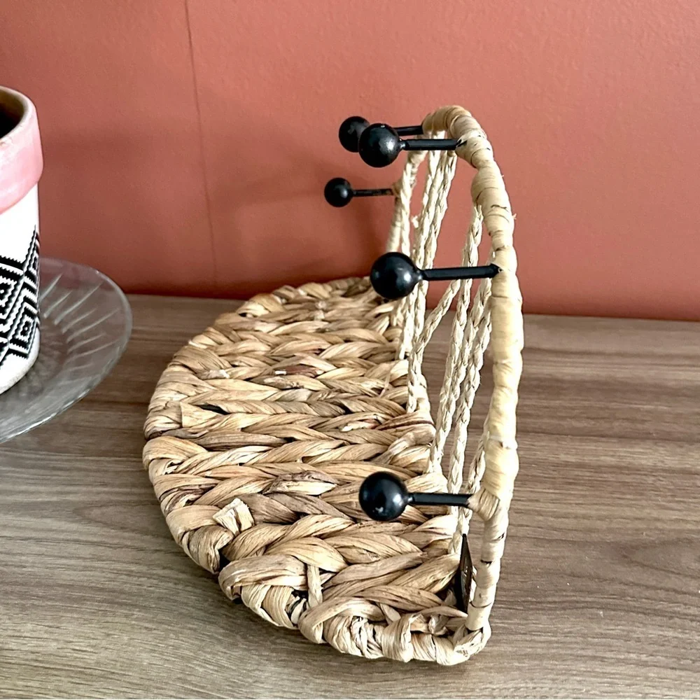Natural Woven Half Circle Arch Wall Hanging Shelf Bohemian 9.5x5 Boho Home Decor